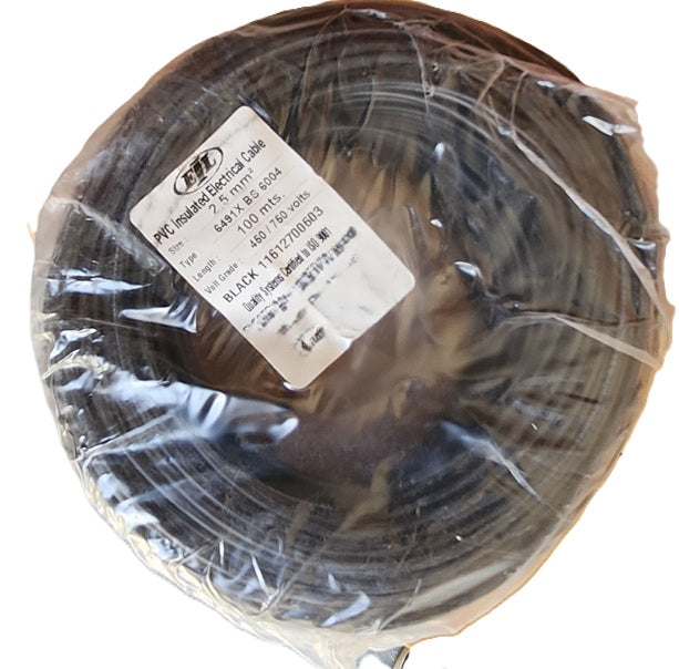 2.5 mm PVC Insulated Electrical Cable (Black)
