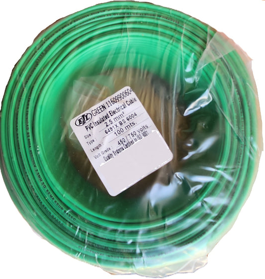 2.5 mm PVC Insulated Electrical Cable (Green)