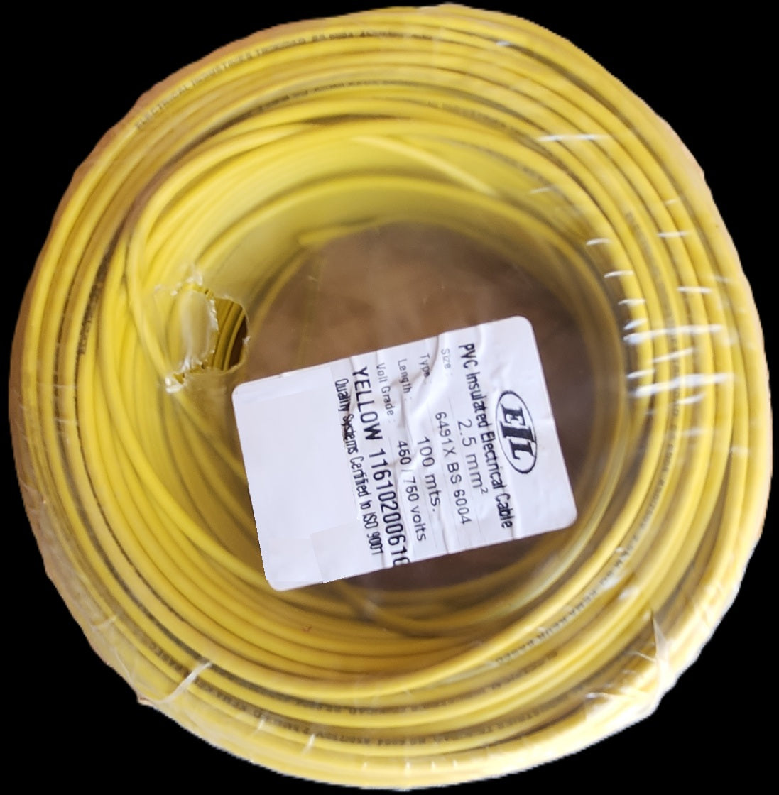 2.5 mm PVC Insulated Electrical Cable (Yellow)